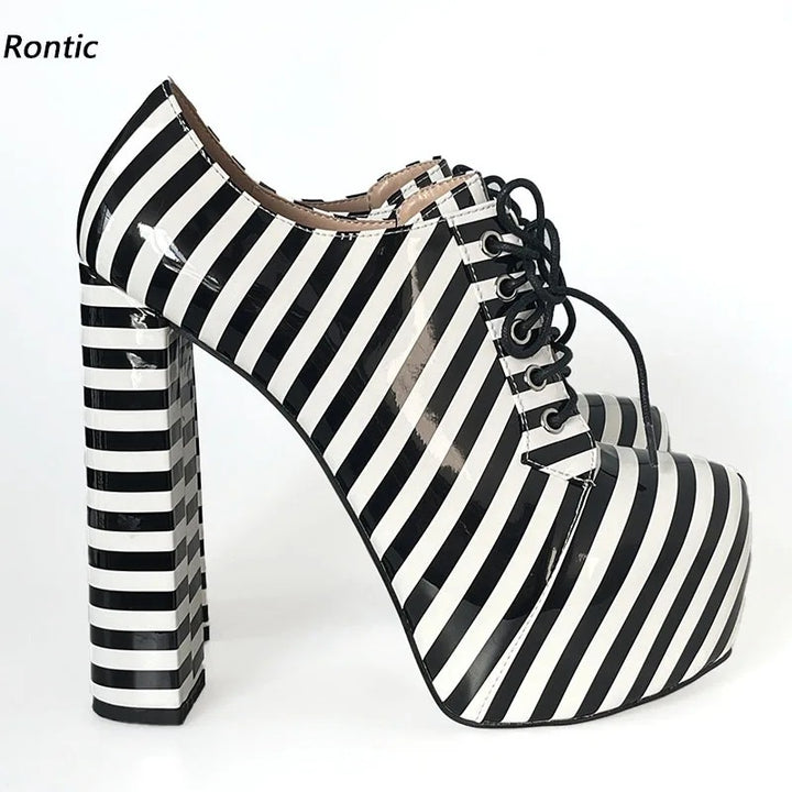 Marinara Striped Platform Pumps
