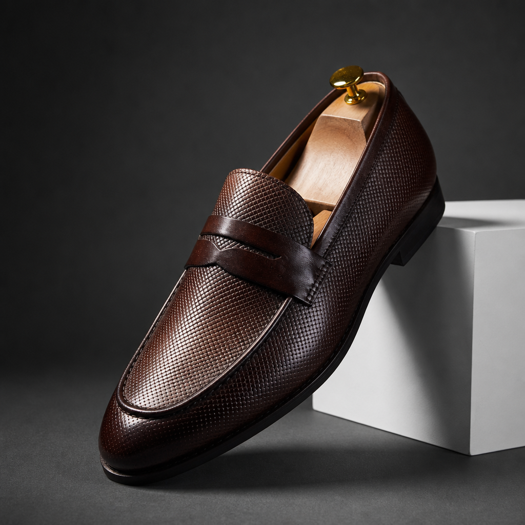 Vittorio Woven Loafers — angle_brown