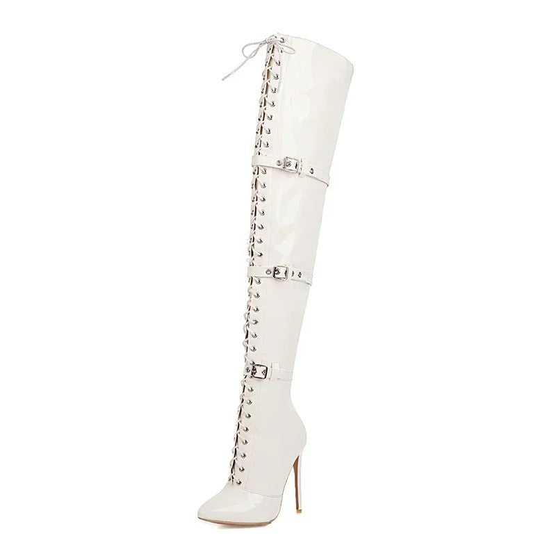 Vespera Lace-Up Thigh Boots