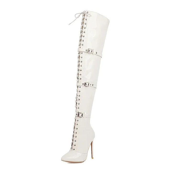 Vespera Lace-Up Thigh Boots