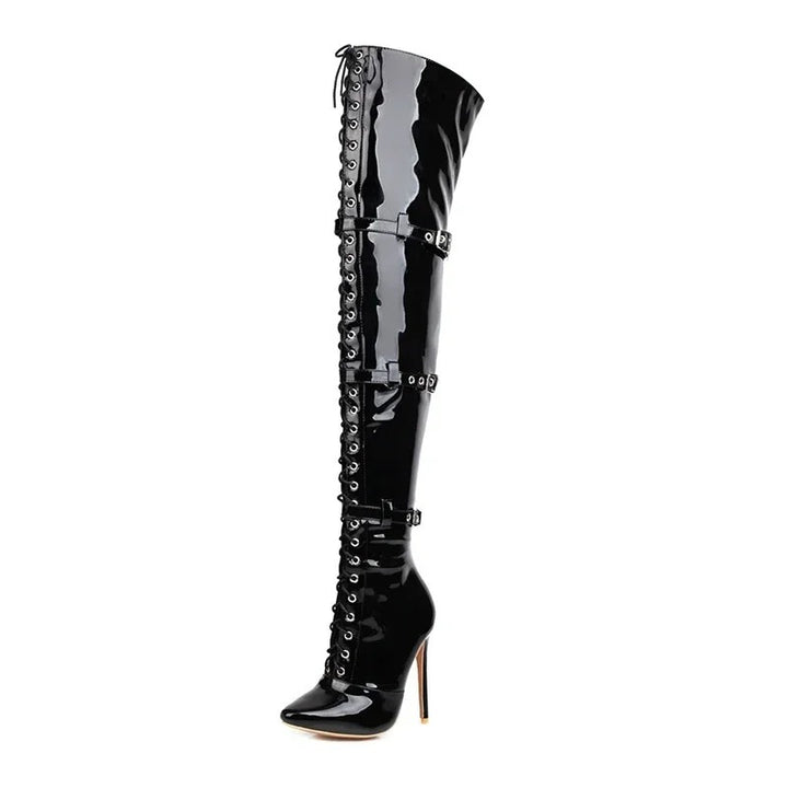 Vespera Lace-Up Thigh Boots