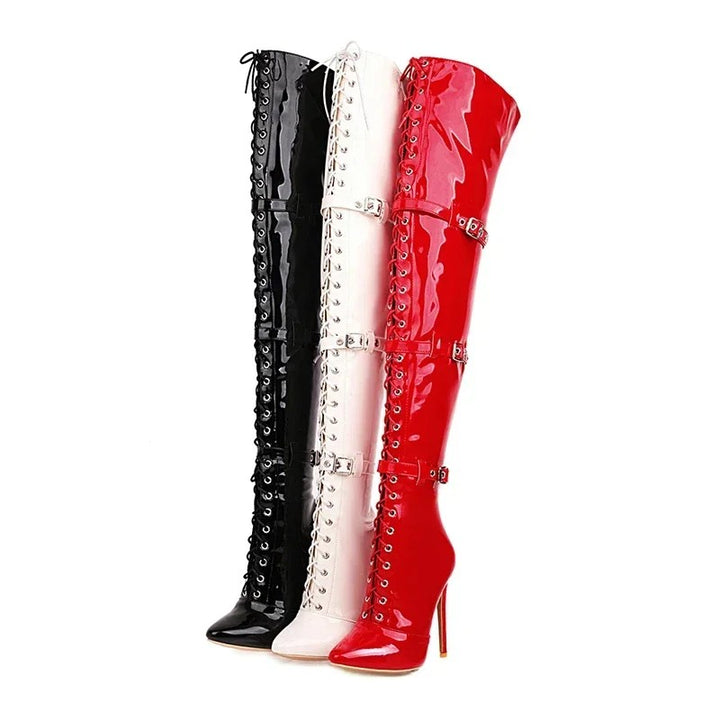 Vespera Lace-Up Thigh Boots