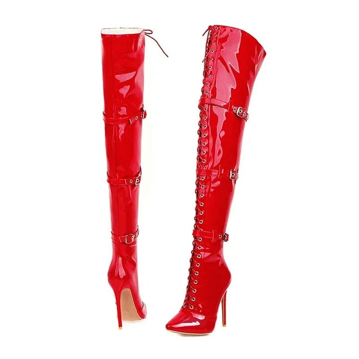 Vespera Lace-Up Thigh Boots