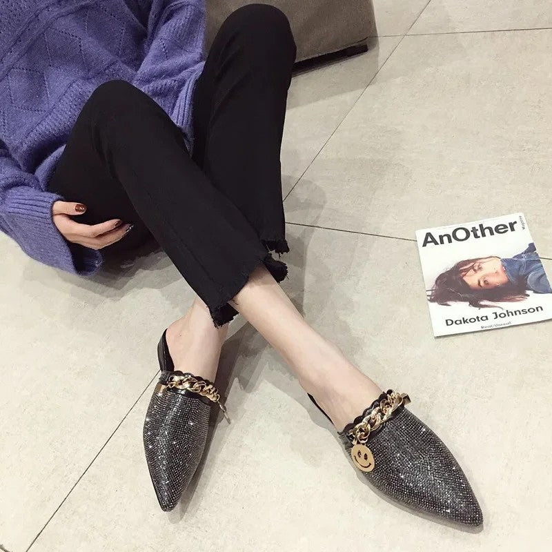 Nova Chain Pointed Mules
