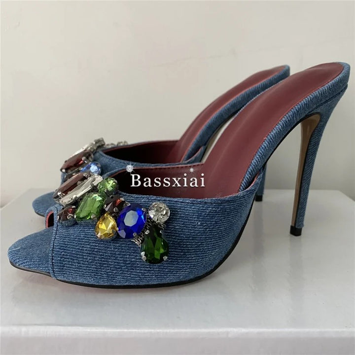 Gioielleria Jewel-Cluster Slingback Stilettos