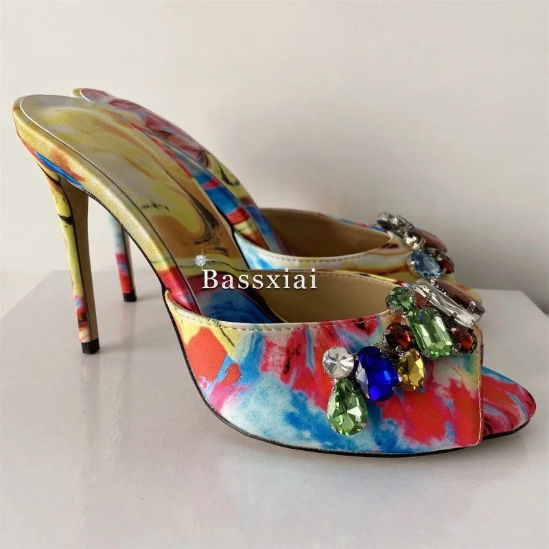 Gioielleria Jewel-Cluster Slingback Stilettos