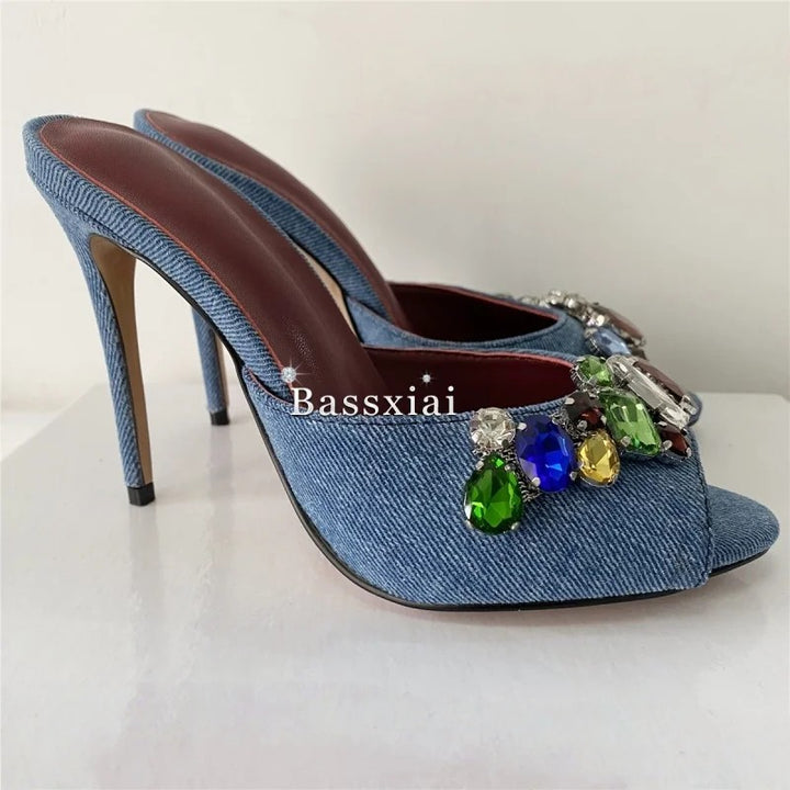 Gioielleria Jewel-Cluster Slingback Stilettos