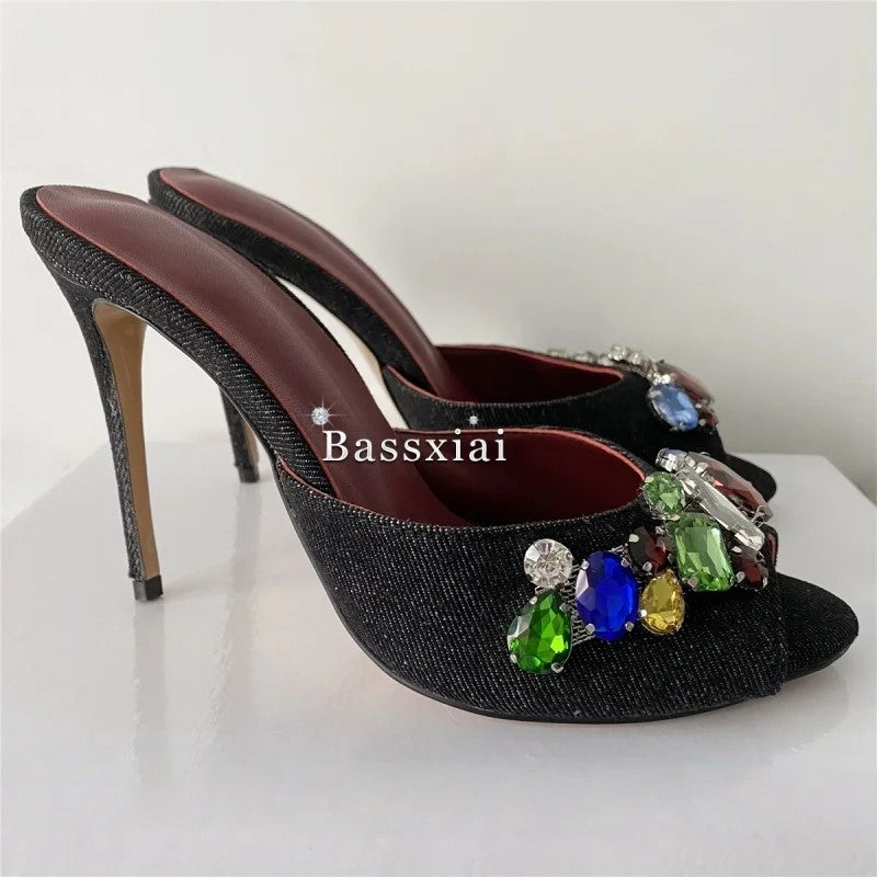 Gioielleria Jewel-Cluster Slingback Stilettos