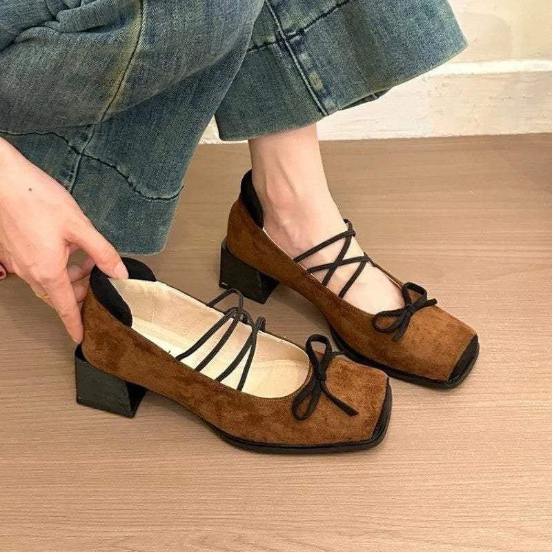 Ribbonet Suede Mary Janes
