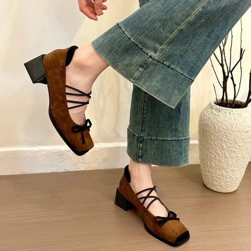 Ribbonet Suede Mary Janes