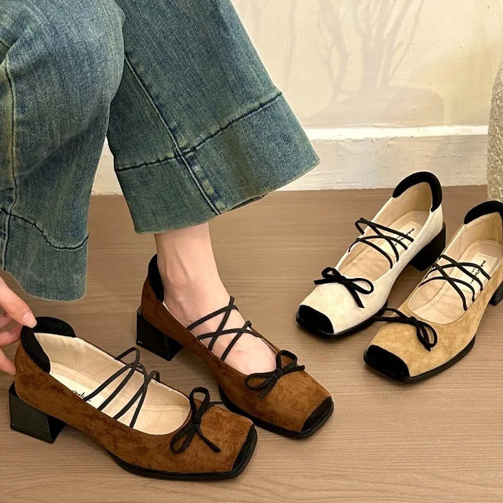 Ribbonet Suede Mary Janes