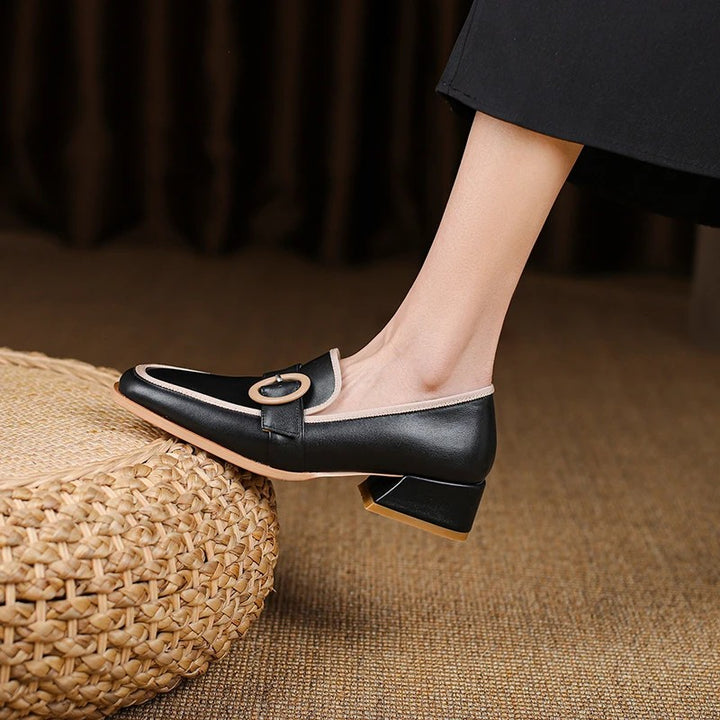 Anello Buckle Loafer Pumps
