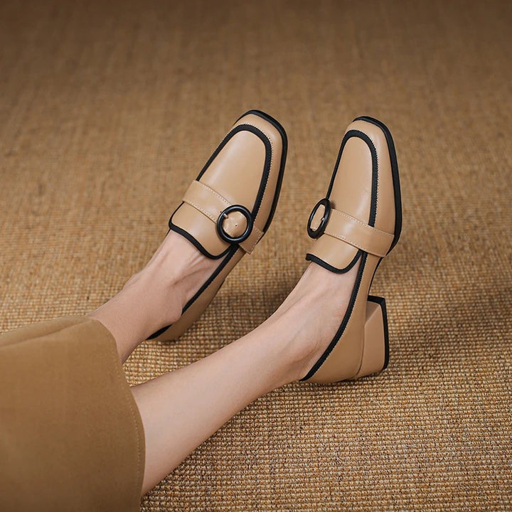 Anello Buckle Loafer Pumps