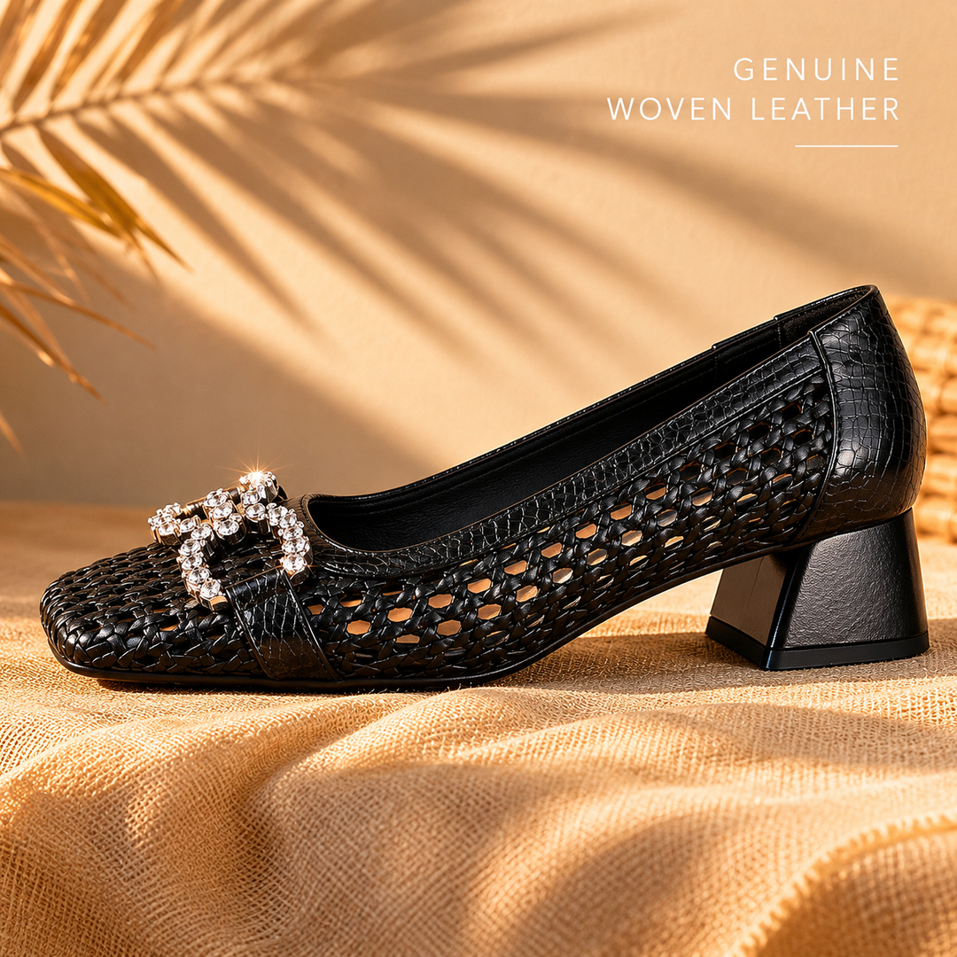 Tressa Woven Crystal Pumps — 05_woven_texture_callout