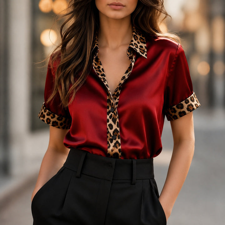 Gattopardo Contrast-Collar Satin Shirt — ce_pivot_front_05