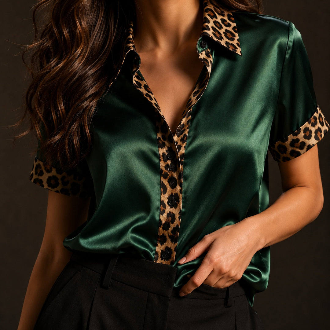 Gattopardo Contrast-Collar Satin Shirt — ce_studio_01