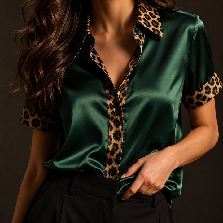 Gattopardo Contrast-Collar Satin Shirt — ce_studio_01