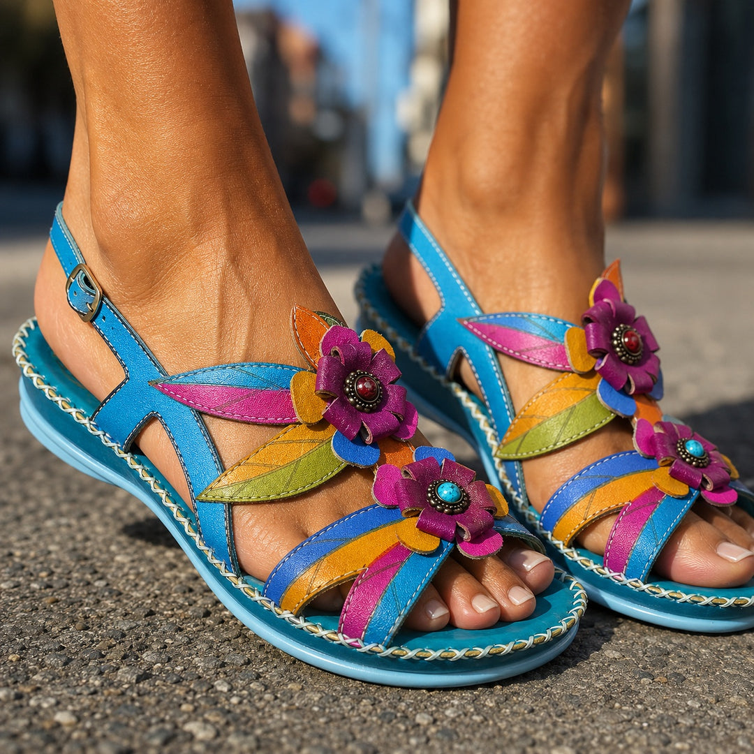 Giardino Floral Leather Sandals — ce_brooklyn_s1_01