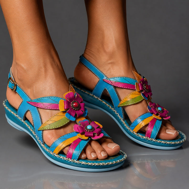 Giardino Floral Leather Sandals — ce_brooklyn_s3_01