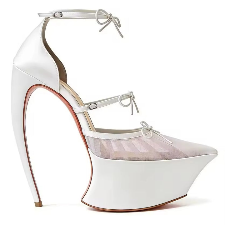 Arabesca Curved-Heel Platform Pumps
