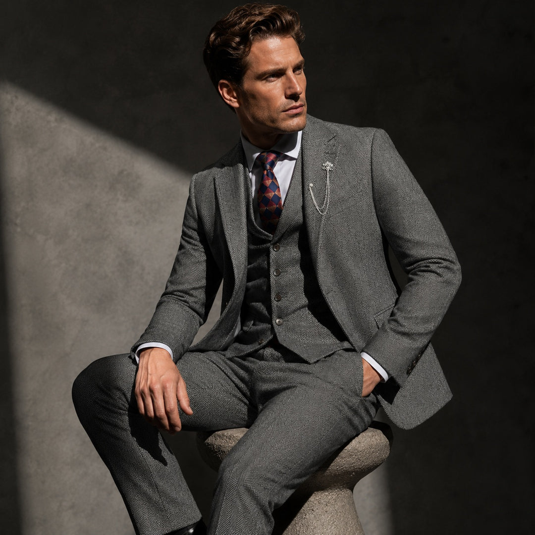 Lisca Herringbone Three-Piece Suit — ce_metastatic_08
