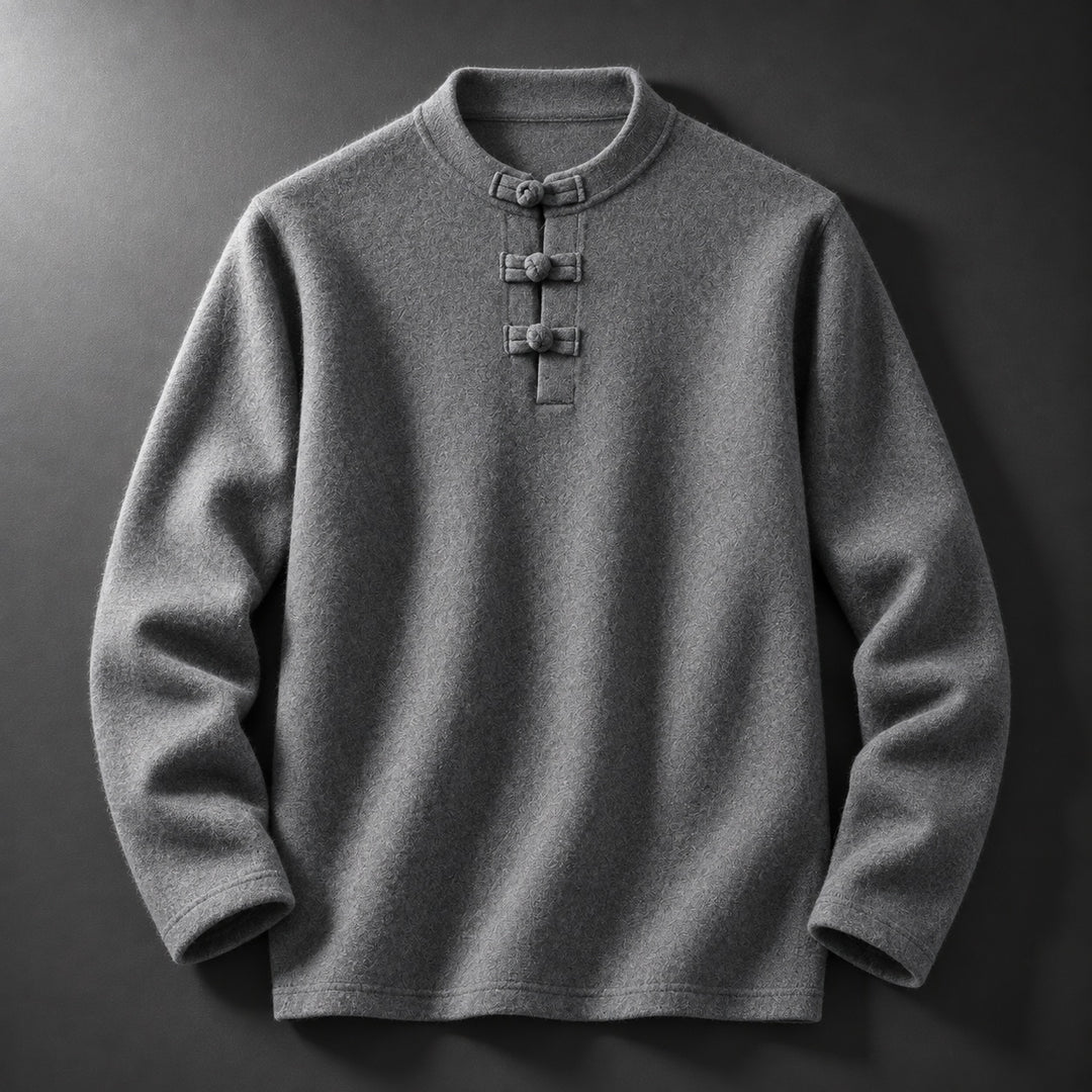 Mandarin Frog-Button Wool Pullover — ce_soul_s1_01
