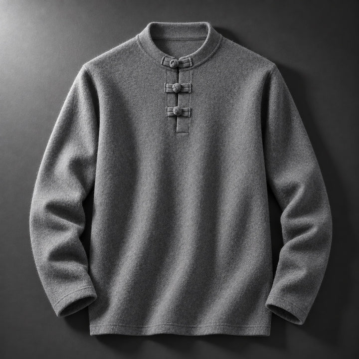 Mandarin Frog-Button Wool Pullover — ce_soul_s1_01
