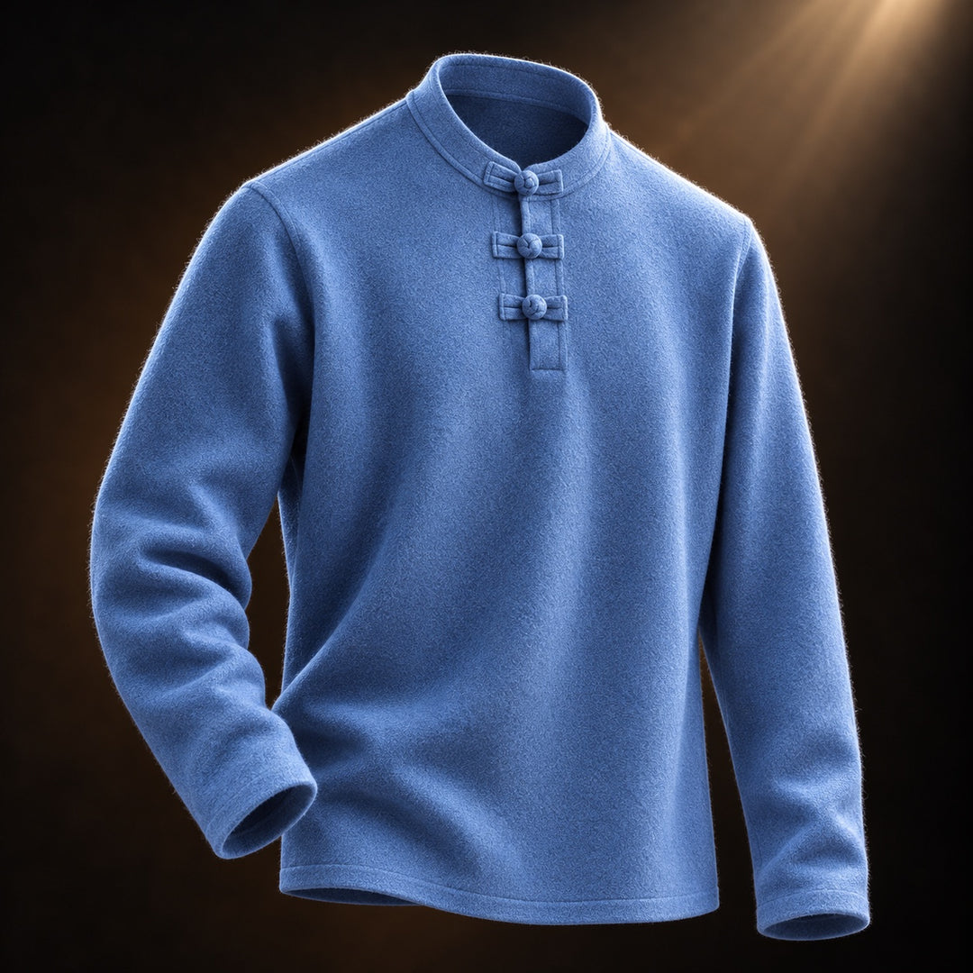 Mandarin Frog-Button Wool Pullover — ce_soul_s3_01