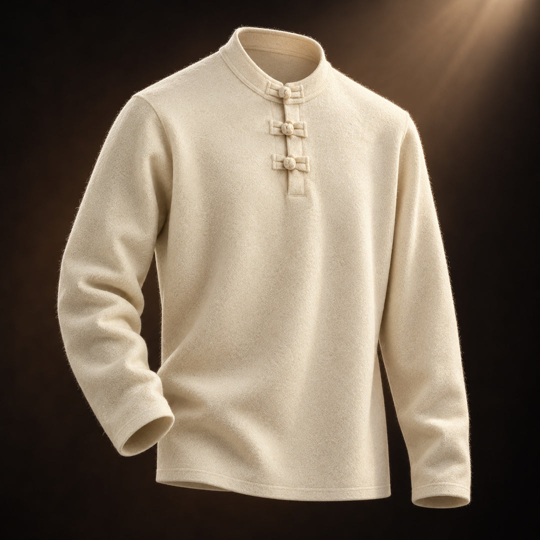 Mandarin Frog-Button Wool Pullover — ce_soul_s3_01