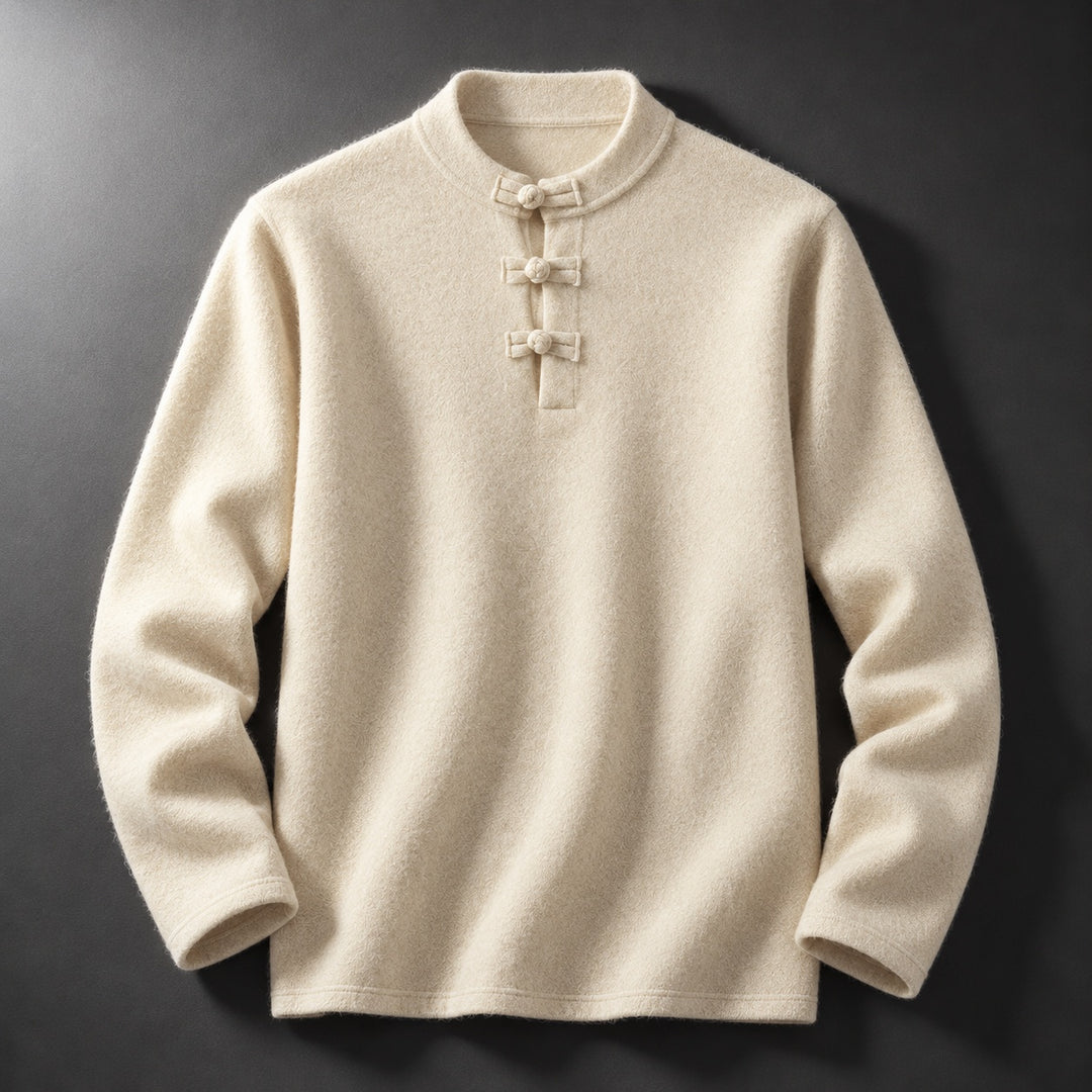 Mandarin Frog-Button Wool Pullover — ce_soul_s1_01