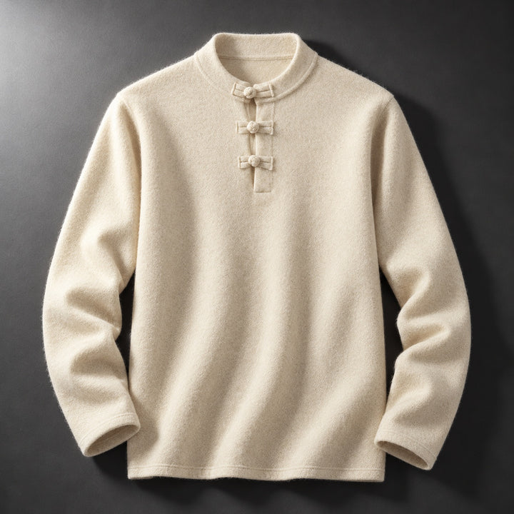 Mandarin Frog-Button Wool Pullover — ce_soul_s1_01