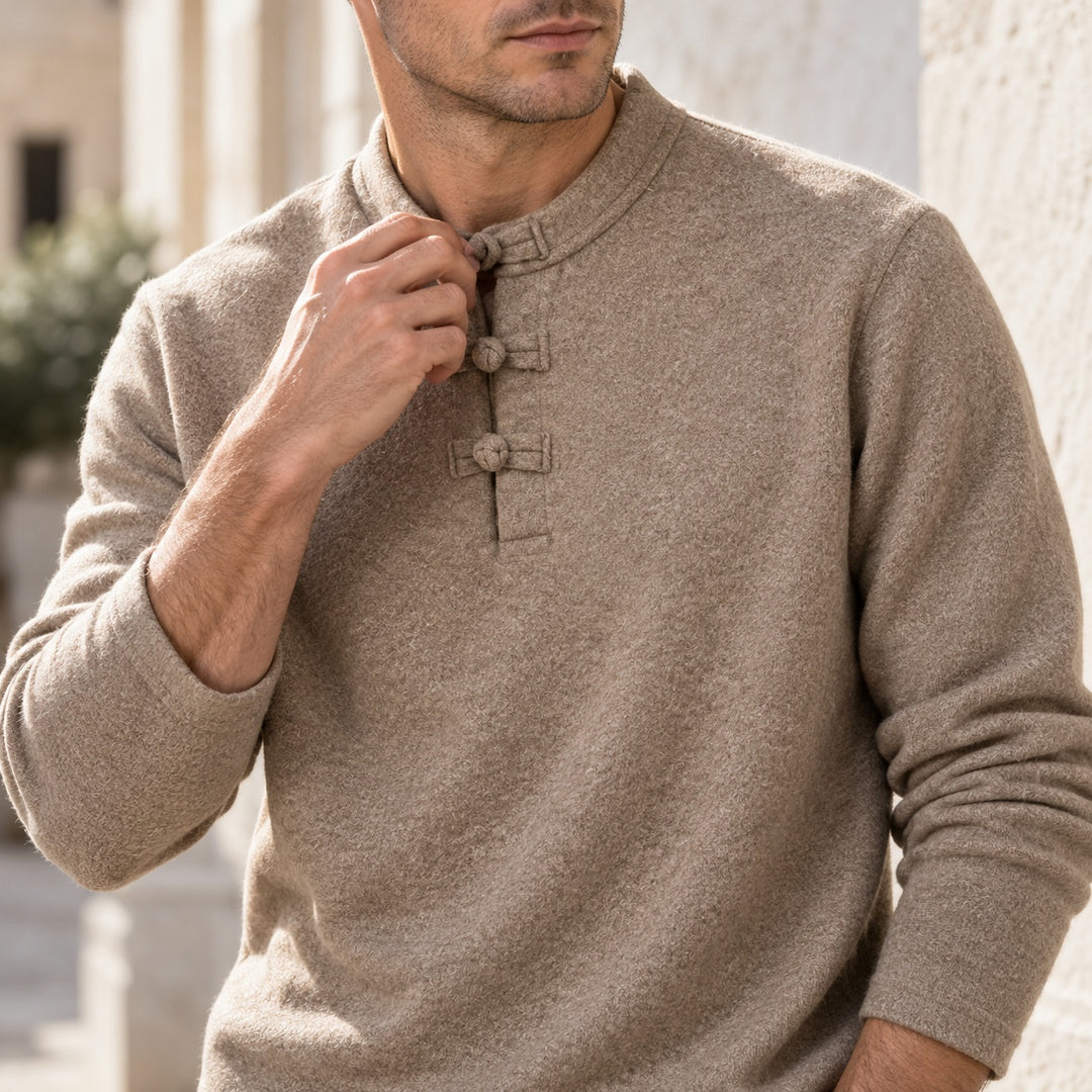 Mandarin Frog-Button Wool Pullover — ce_soul_s2_01