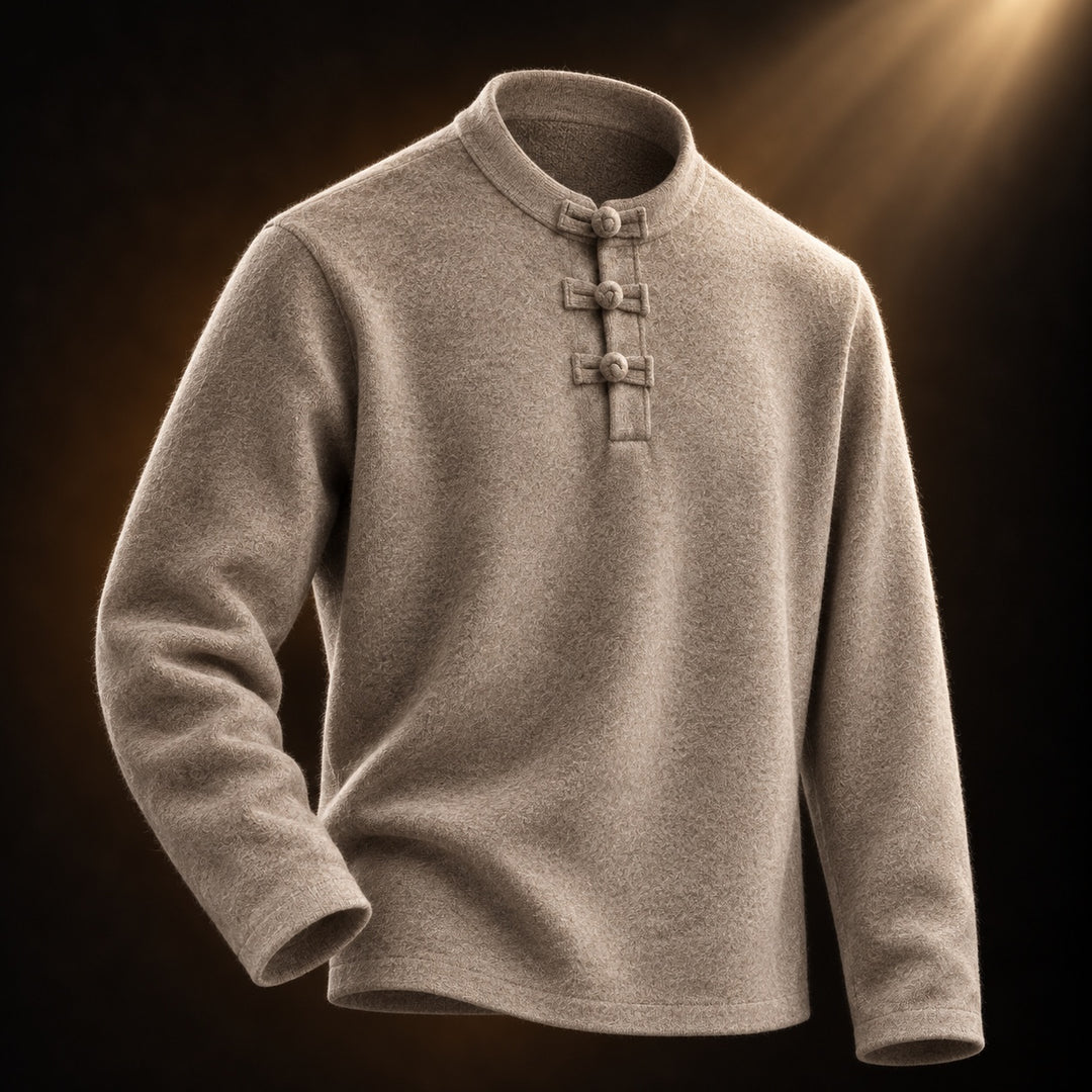 Mandarin Frog-Button Wool Pullover — ce_soul_s3_01