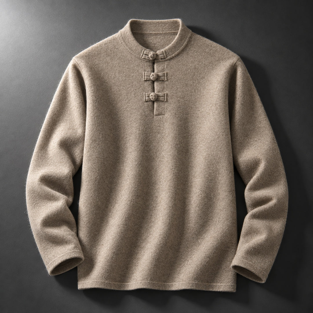 Mandarin Frog-Button Wool Pullover — ce_soul_s1_01