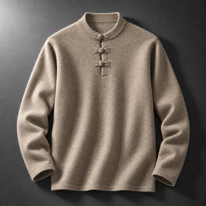 Mandarin Frog-Button Wool Pullover — ce_soul_s1_01