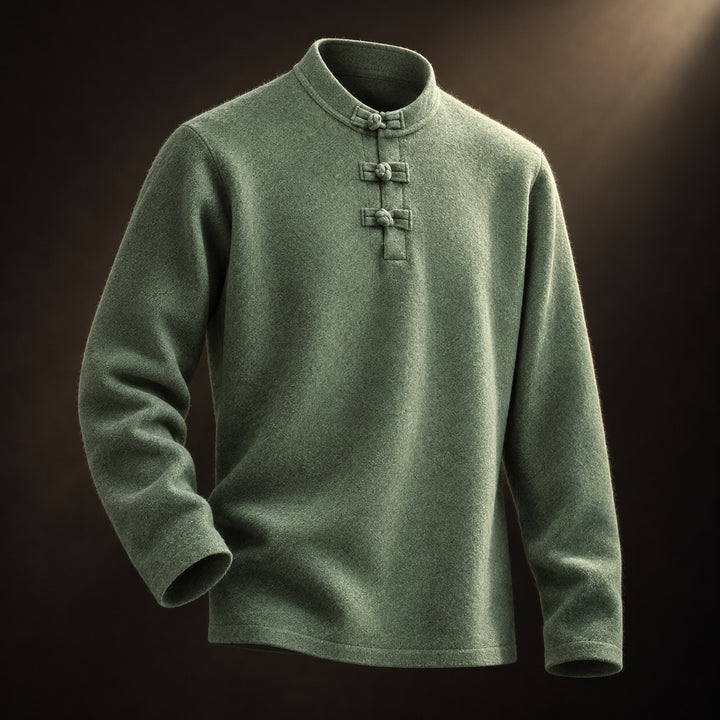 Mandarin Frog-Button Wool Pullover — ce_soul_s3_01