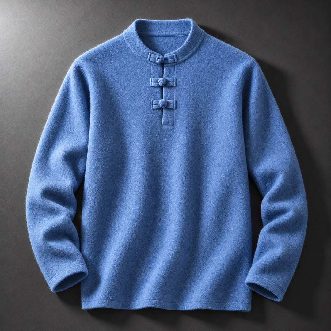 Mandarin Frog-Button Wool Pullover — ce_soul_s1_01