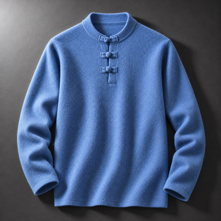 Mandarin Frog-Button Wool Pullover — ce_soul_s1_01