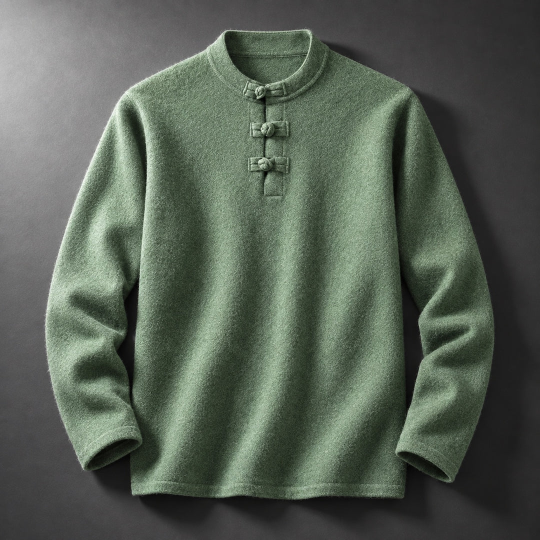 Mandarin Frog-Button Wool Pullover — ce_soul_s1_01