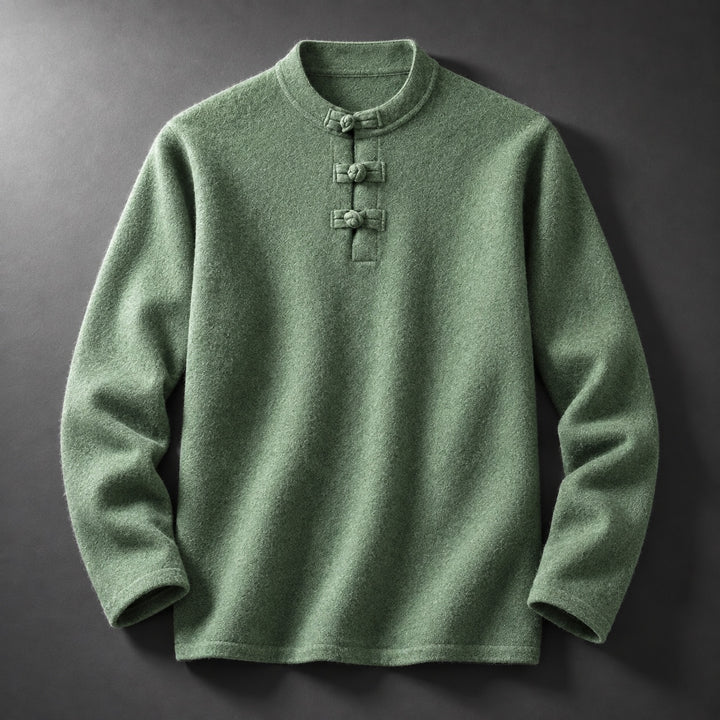 Mandarin Frog-Button Wool Pullover — ce_soul_s1_01