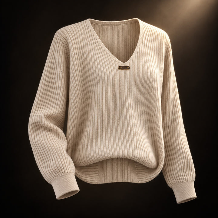 Mireille Ribbed V-Neck Sweater — ce_soul_s3_01
