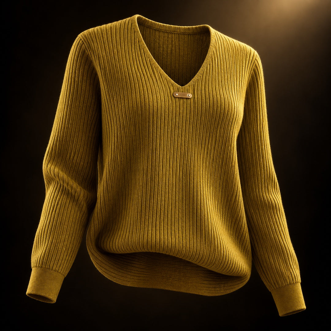Mireille Ribbed V-Neck Sweater — ce_soul_s3_01