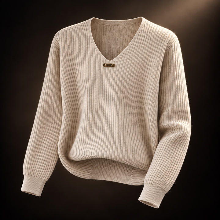 Mireille Ribbed V-Neck Sweater — ce_soul_s3_01