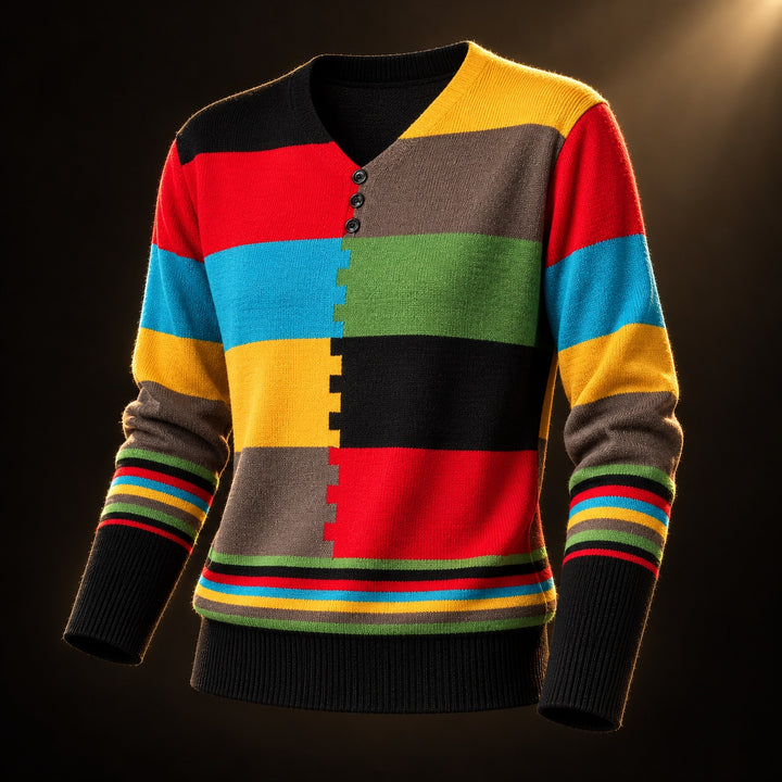 Mondrian Colorblock V-Neck Top — ce_soul_s3_01