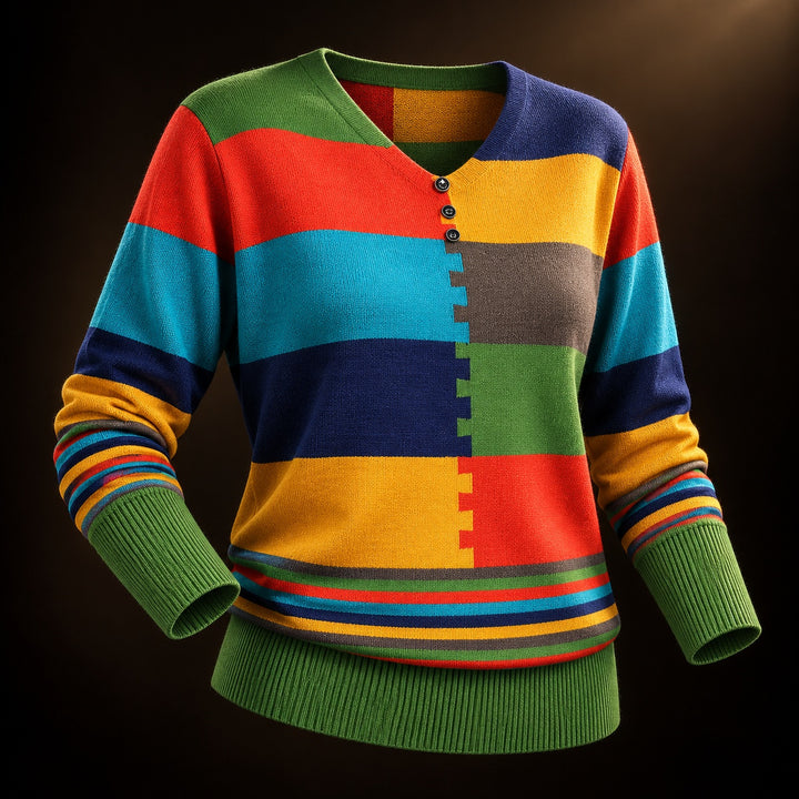 Mondrian Colorblock V-Neck Top — ce_soul_s3_01