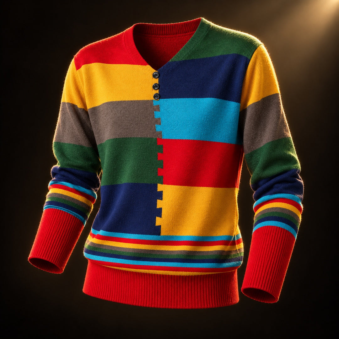 Mondrian Colorblock V-Neck Top — ce_soul_s3_01