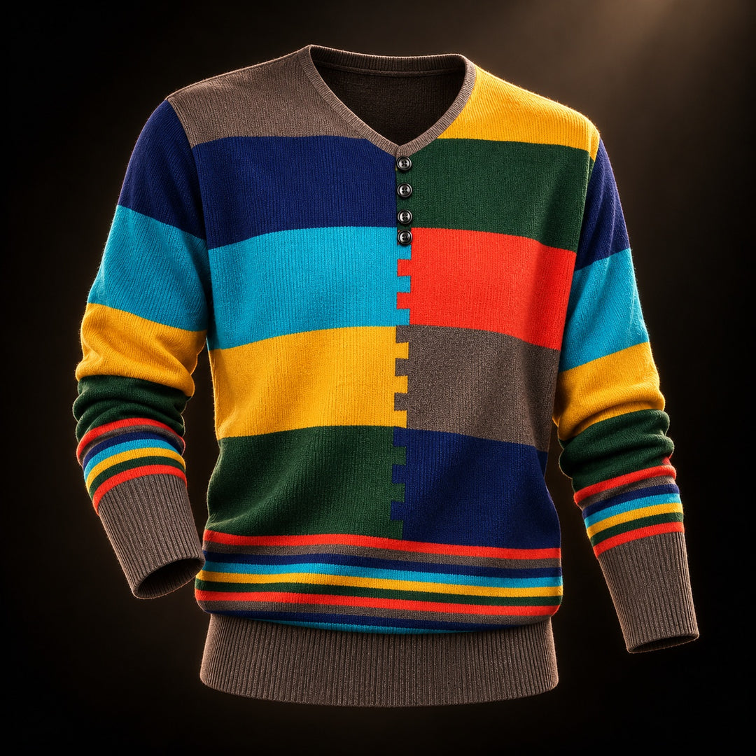 Mondrian Colorblock V-Neck Top — ce_soul_s3_01