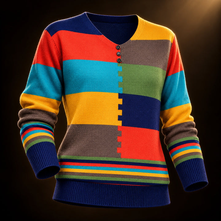 Mondrian Colorblock V-Neck Top — ce_soul_s3_01