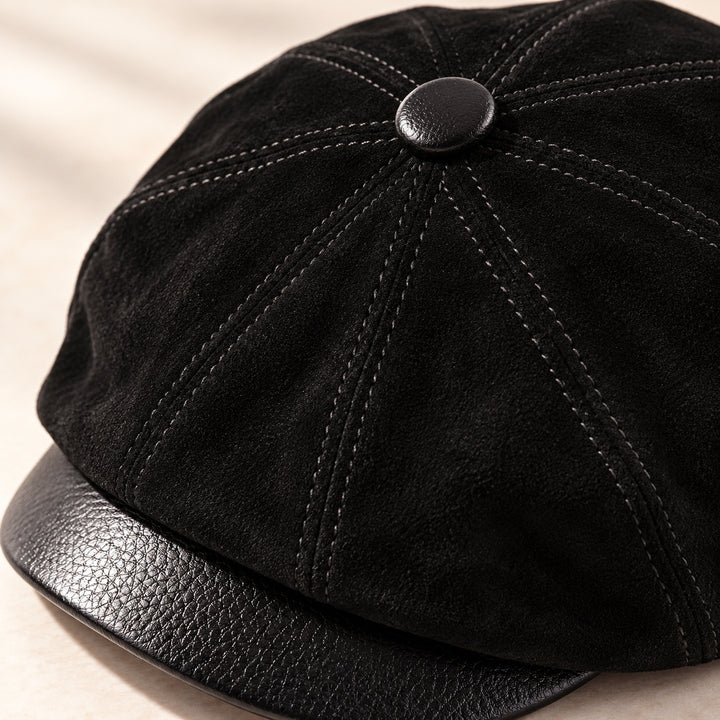 Newsboy Suede Leather Cap — ce_metastatic_01