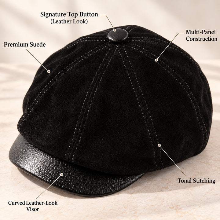 Newsboy Suede Leather Cap — ce_metastatic_01
